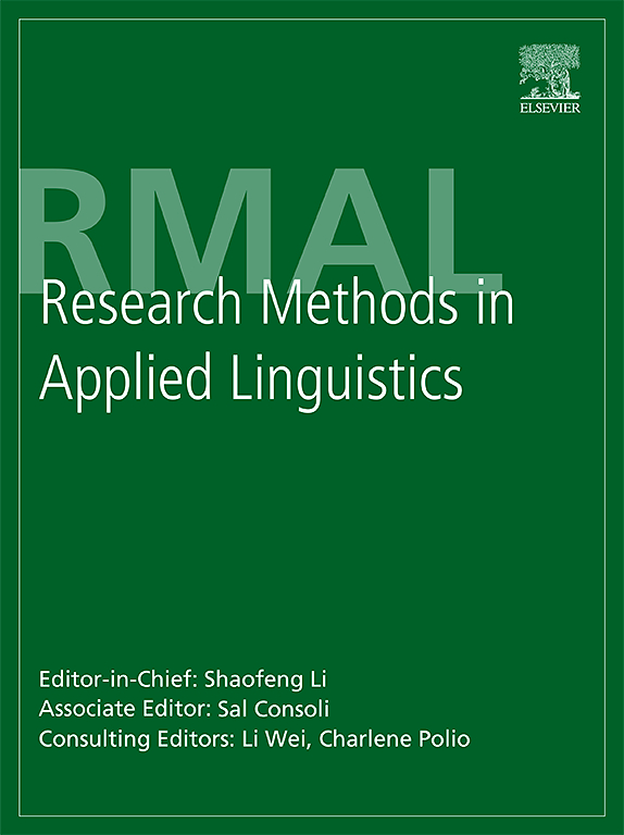 Go to journal home page - Research Methods in Applied Linguistics